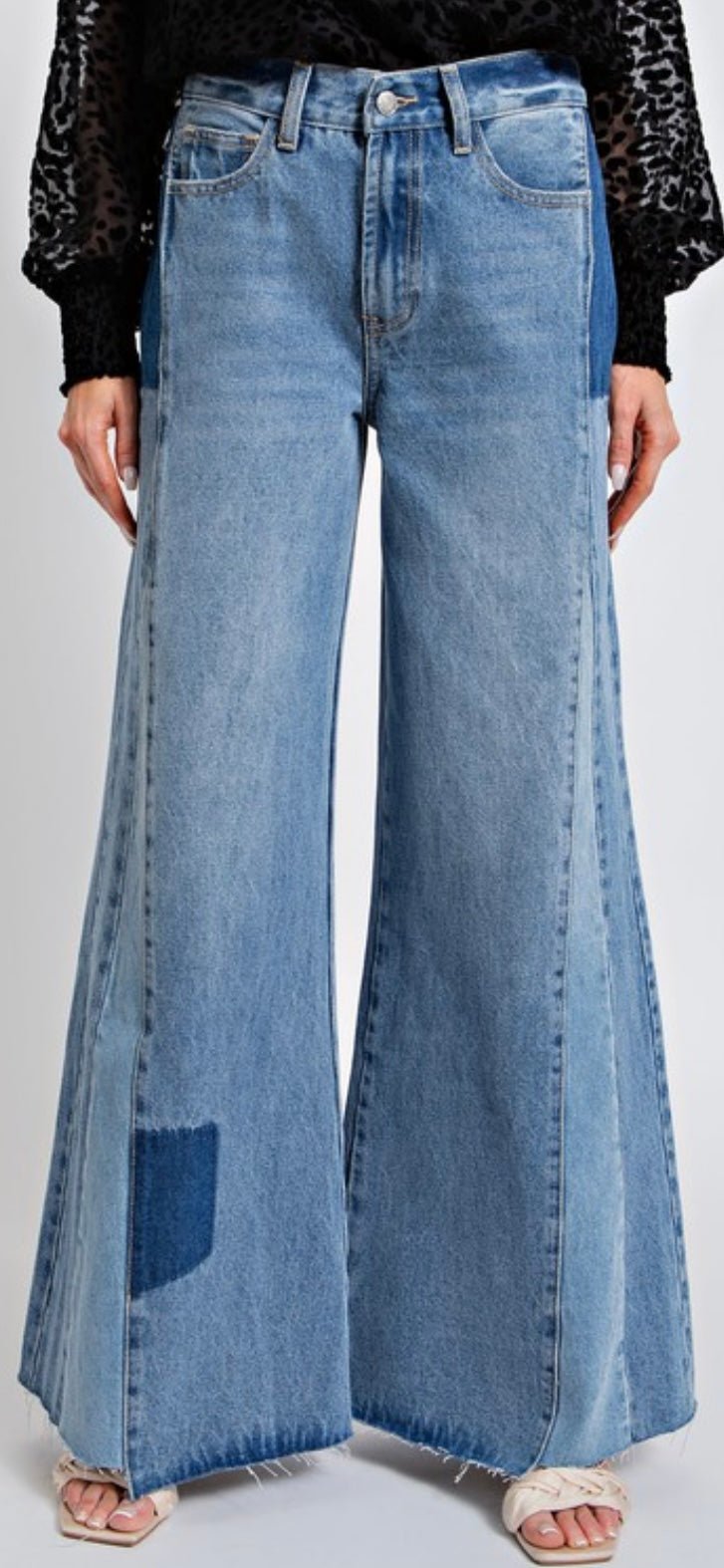Wash Denim Bell Botton Jeans - Bella Boutique & Bellasbylola.com