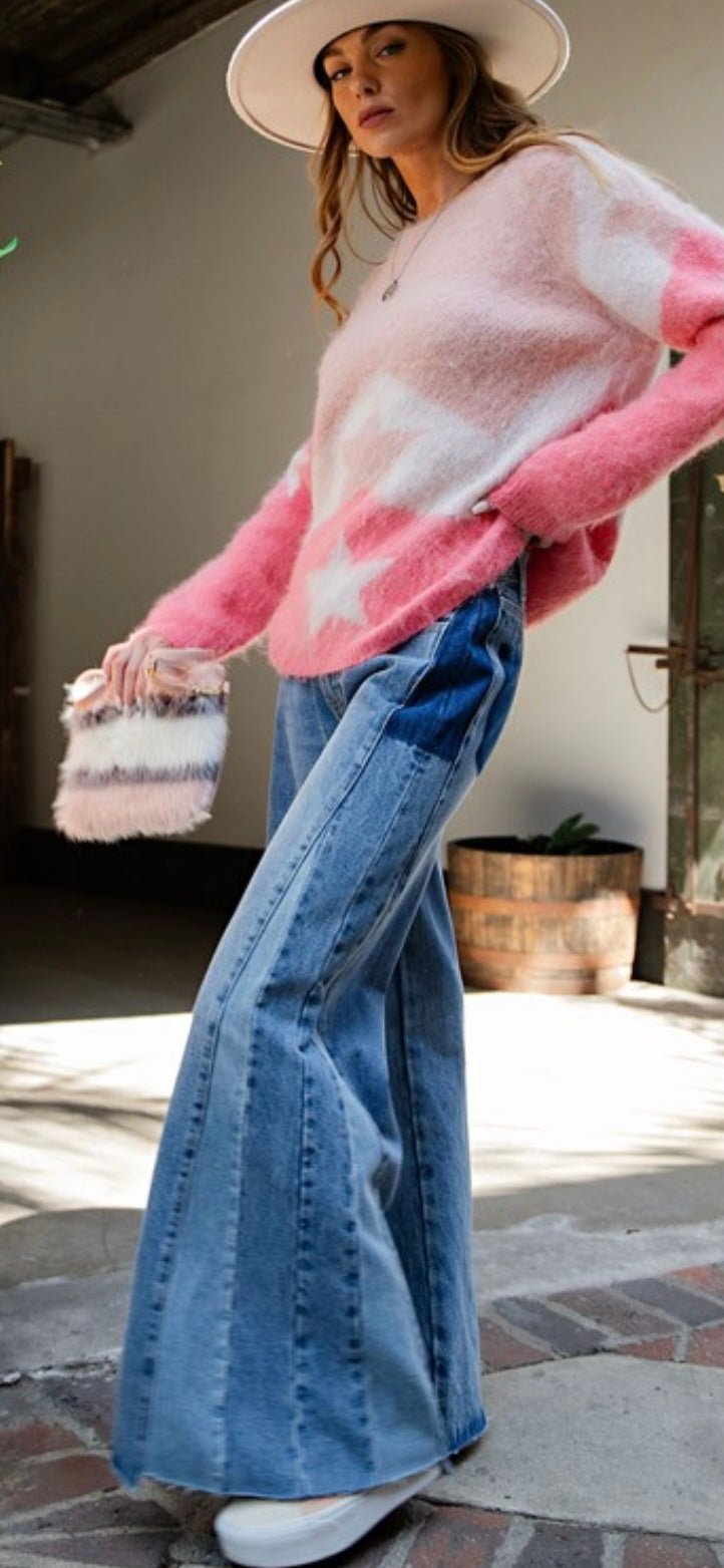 Wash Denim Bell Botton Jeans - Bella Boutique & Bellasbylola.com