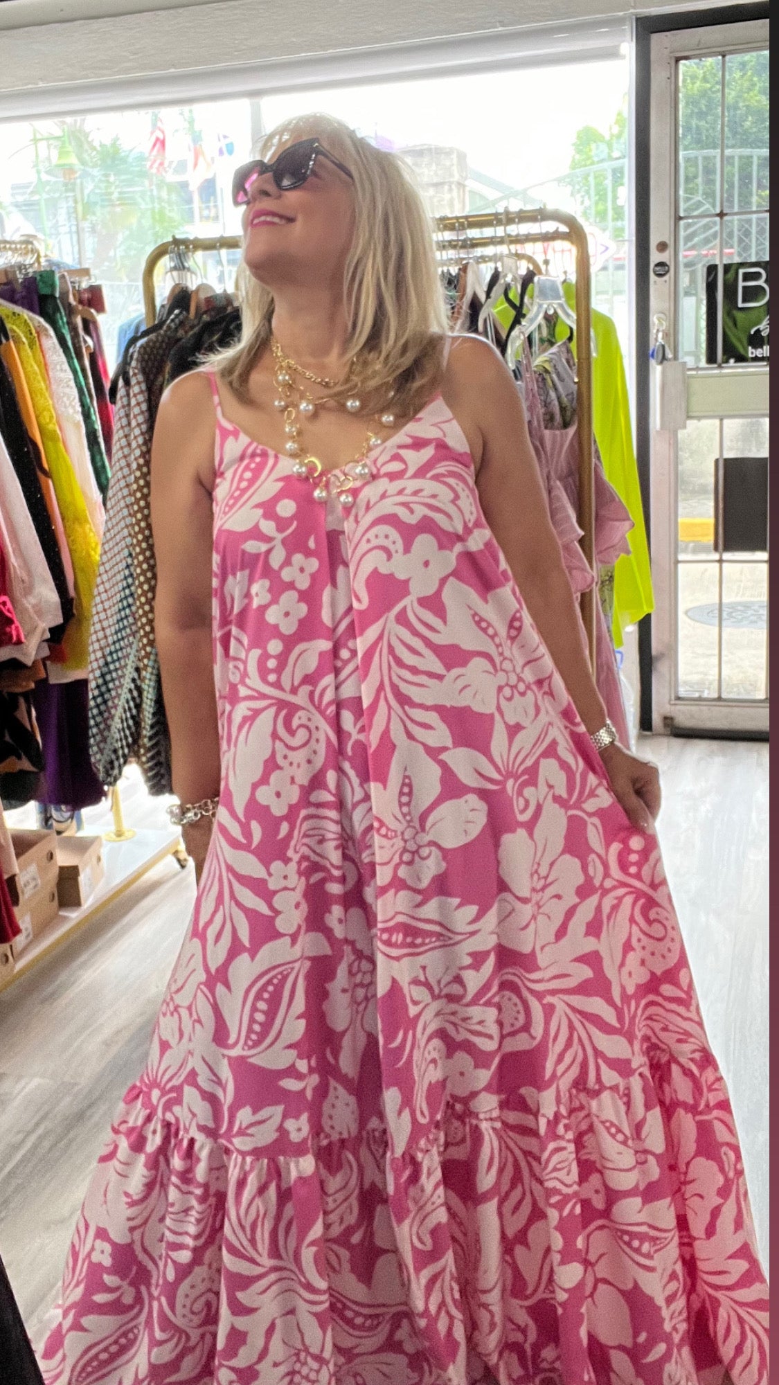 White & Pink Maxi Dress - New ✨✨ - Bella Boutique & Bellasbylola.com