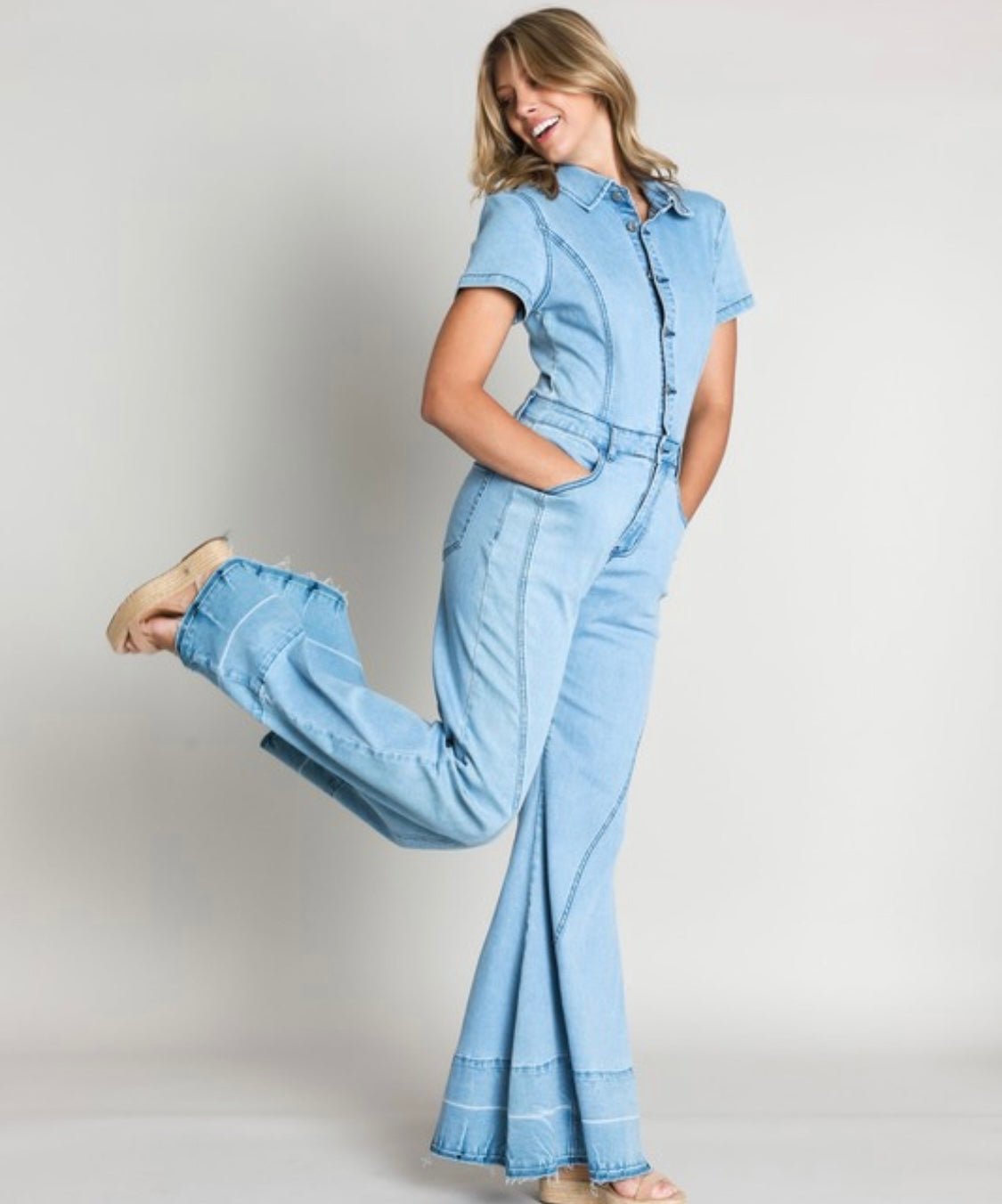 Western-Inspired Wide Leg Denim Jumpsuit - Stylish Comfort for Rodeo Season! - Bella Boutique & Bellasbylola.com