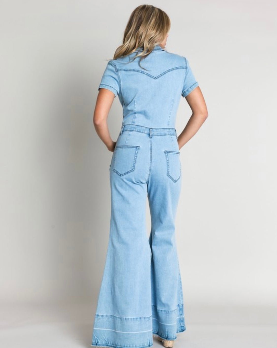 Western-Inspired Wide Leg Denim Jumpsuit - Stylish Comfort for Rodeo Season! - Bella Boutique & Bellasbylola.com