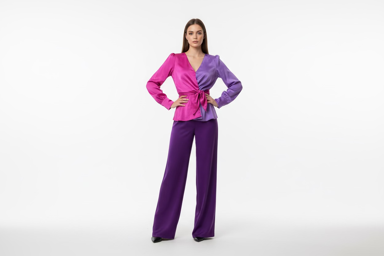 Sleek Purple Wide Leg Satin Pants - Bella Boutique & Bellasbylola.com